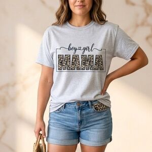 Mama of both shirt cheetah print cute popular trending mom